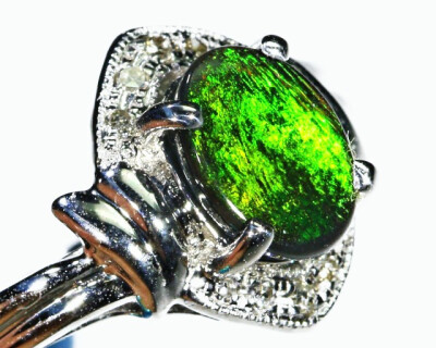 Black Opal 18k White gold Ring BU2010