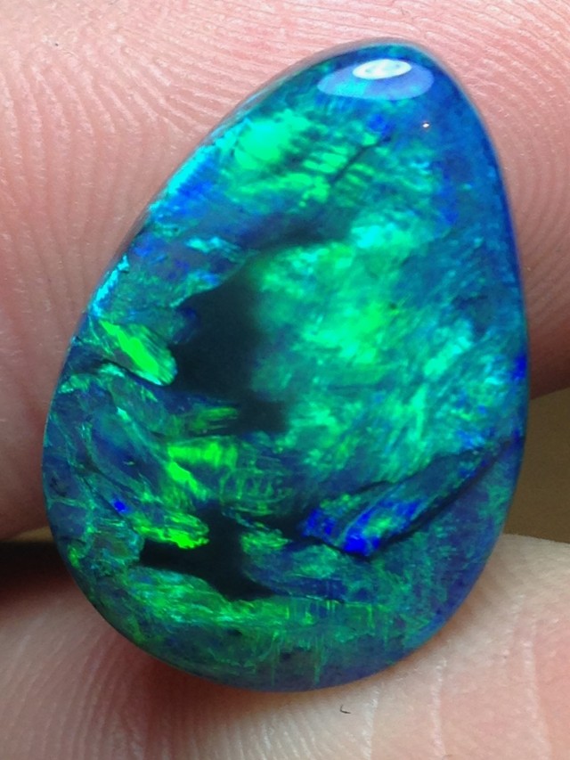 12.02ct Lightning Ridge Gem Black Opal GREEN