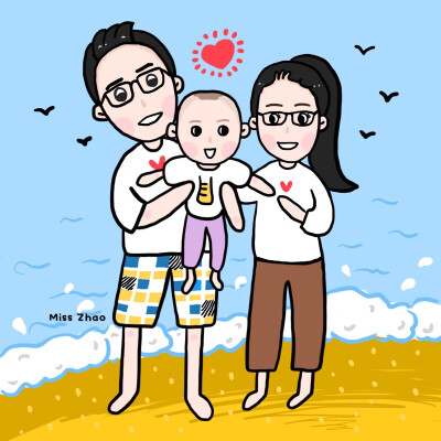 幸福一家三口❤