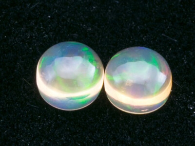 4.27ct Mexican Fire Opal Round Cabochon Pair (MO328-2)