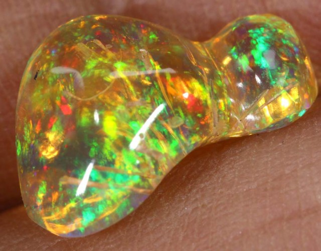 2.3CTS OPAL MEXICAN CARVED FREEFORM  TRANSLUCENT FOB-1027