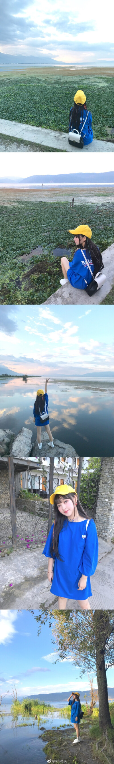 编彩辫，骑车环海，吃了各种各样的好吃的简单悠闲的旅行里，一切想要的都有了轻松的服装来自@牛奶家私服 转发里抽两位小可爱一人各送一件 2成都·云南大理古镇 ​​​​