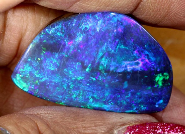 39 CTS QUALITY GEM BLUE BOULDER OPAL POLISHED STONE INV-531 GC