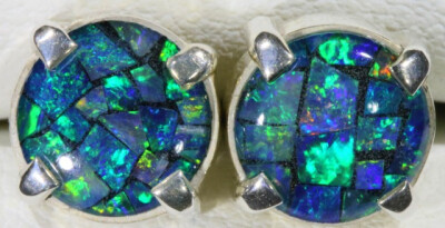 Mosaic Opal Triplet set in Silver Earrings SB 423