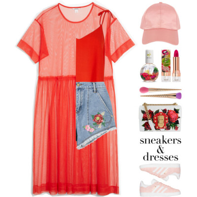 #sneakersanddresses #polyvoreeditorial #polyvore #polyvorecontest #meshdress