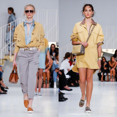 #BangzCollection# Tod‘s Spring 2018 | 大地色、领结、休闲廓形，Tod's 2018春夏系列勾勒出英姿飒爽的探险家风格。模特们的脸颊如同行走在夏日阳光中，自然健康之美。中国超模@刘雯 登台走秀 ​​​​