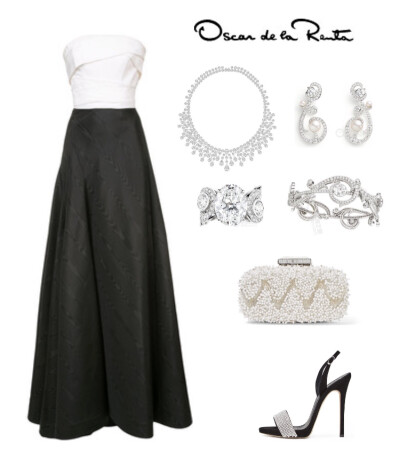 Oscar de la renta gown，Chaumet jelwes#880