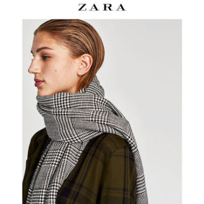 ZARA 新品 女装 格纹薄围巾 00247243064