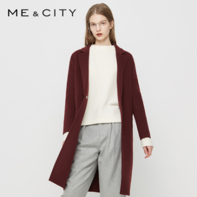 MECITY女装2017新品梭织长款外套