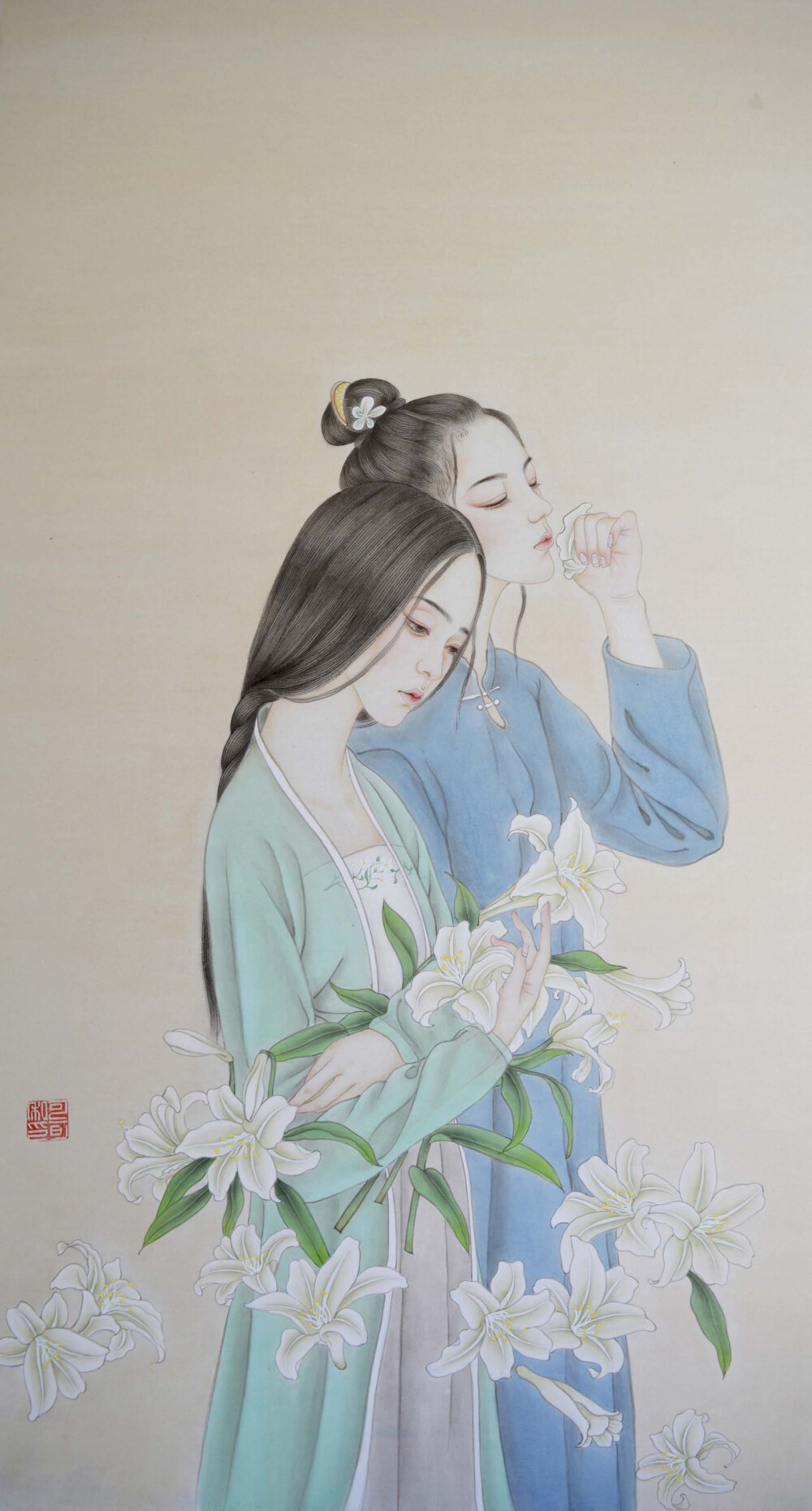 中国插画师ruby可可作品-你和你的柔情花园-古风手绘