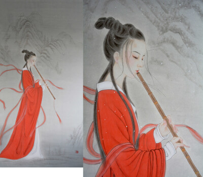 中国插画师ruby可可作品-一场风花雪月的事-古风手绘