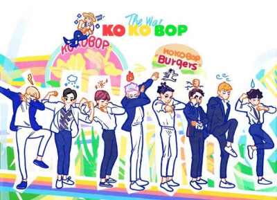 exo kokobop（叩叩趴）手绘