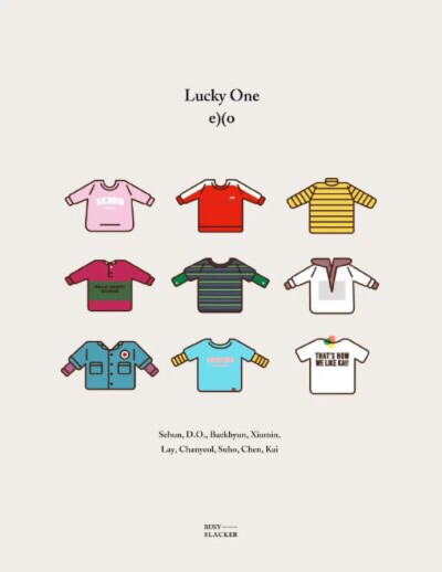 exo三辑lucky one打歌服手绘