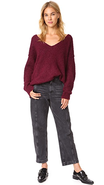 Free People Lofty V Neck Sweater