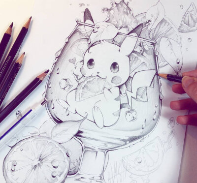 Pikachu sketch by Naschi