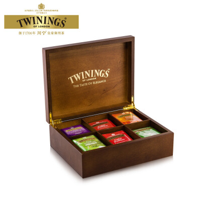 】英国川宁Twinings 6格木盒 5口味经典红茶