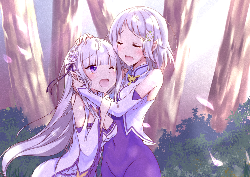 【来源pixiv，侵删】Happy Birthday Emilia
『今も、過去も、変わらぬ愛』を貴方に
画师：湊良弘@お仕事募集中
艾米莉娅（爱蜜莉雅），菲尔托娜
动漫/二次元/原创/同人画/人物插画/手绘/女生头像/壁纸/锁屏/背景/美少女/银发/银长直/紫瞳/白丝/2017生日贺图