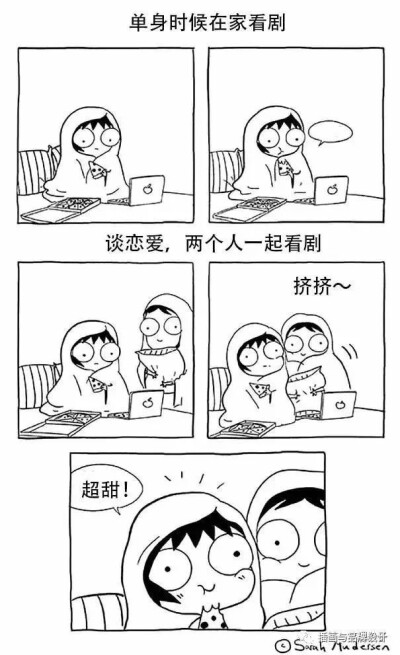 女生们的日常
隐秘而有趣，无奈又可爱
创作这些有趣漫画的作者就是
来自美国布鲁克林的插画师
Sarah Andersen