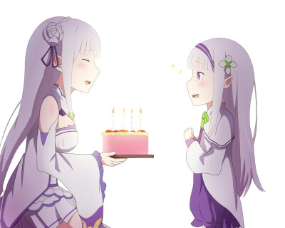 【来源pixiv，侵删】エミリア誕生日
画师：kawakun
艾米莉娅（亦译：爱蜜莉雅），是日本轻小说《Re：从零开始的异世界生活》及其衍生作品中的女主角，银发紫瞳的半精灵少女，性格十分的老好人，本人却不肯坦率地承…