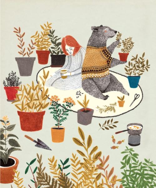 荷兰插画师Lieke van der Vorst，2011年成立自己的工作室liekeland。 lieke van der vorst很喜欢田园生活，自己种植蔬菜和水果，喜欢自己做法，逛市场，喝咖啡，以及和朋友分享，并在这个过程中获得创作灵感。 因此lieke van der vorst的插画带着奇幻而甜美的田园风格。 而工作室liekeland则以出售打印的明信片和卡片，为杂志配图为主。