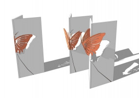 风筝主题景墙小品SU模型