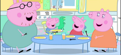 小猪佩奇。全家福