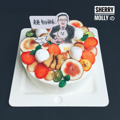 #SHERRY Molly家の下午茶#—『原味cake』老客人给爸爸订的生日cake 我觉得爸爸好幸福呐 一个生日 我好像看他吃了三个cake耶有女儿还是很窝心哒～小插牌画了爸爸和他的爱犬 整体cake主题呢是“团团圆圆合家欢” 所有…