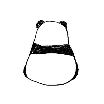 橡皮章手作素材简单 熊猫背影 橡皮章手作素材库