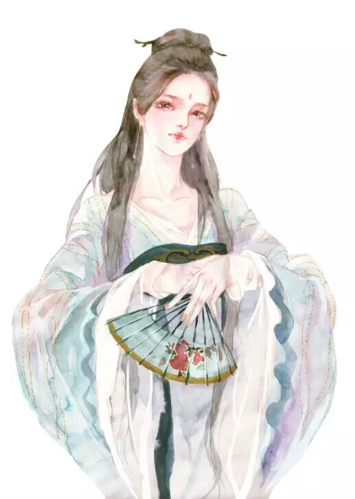 手绘古风持扇女子
画师：ENOFNO