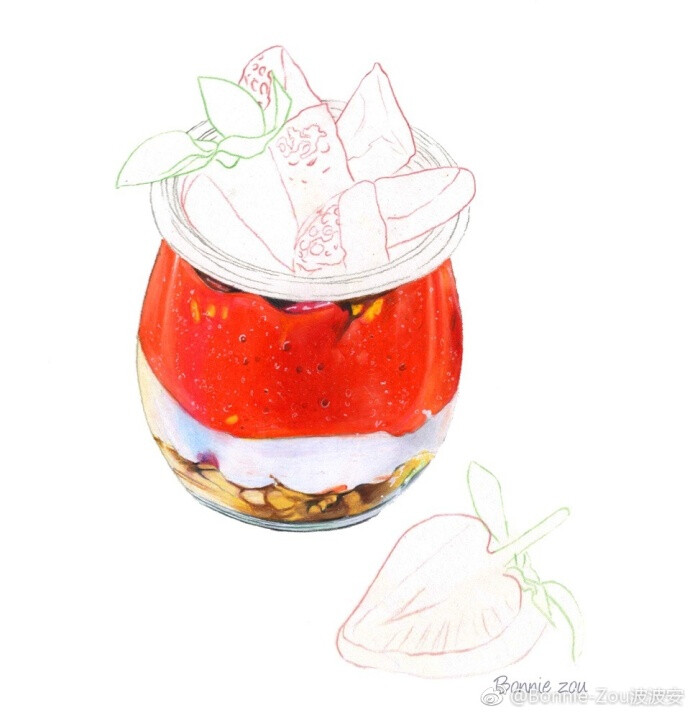 夏日清新草莓杯