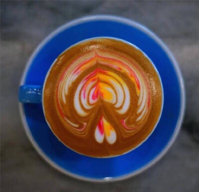 彩色咖啡拉花