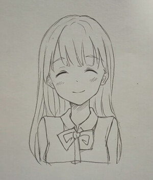 女头  铅笔   黑长直