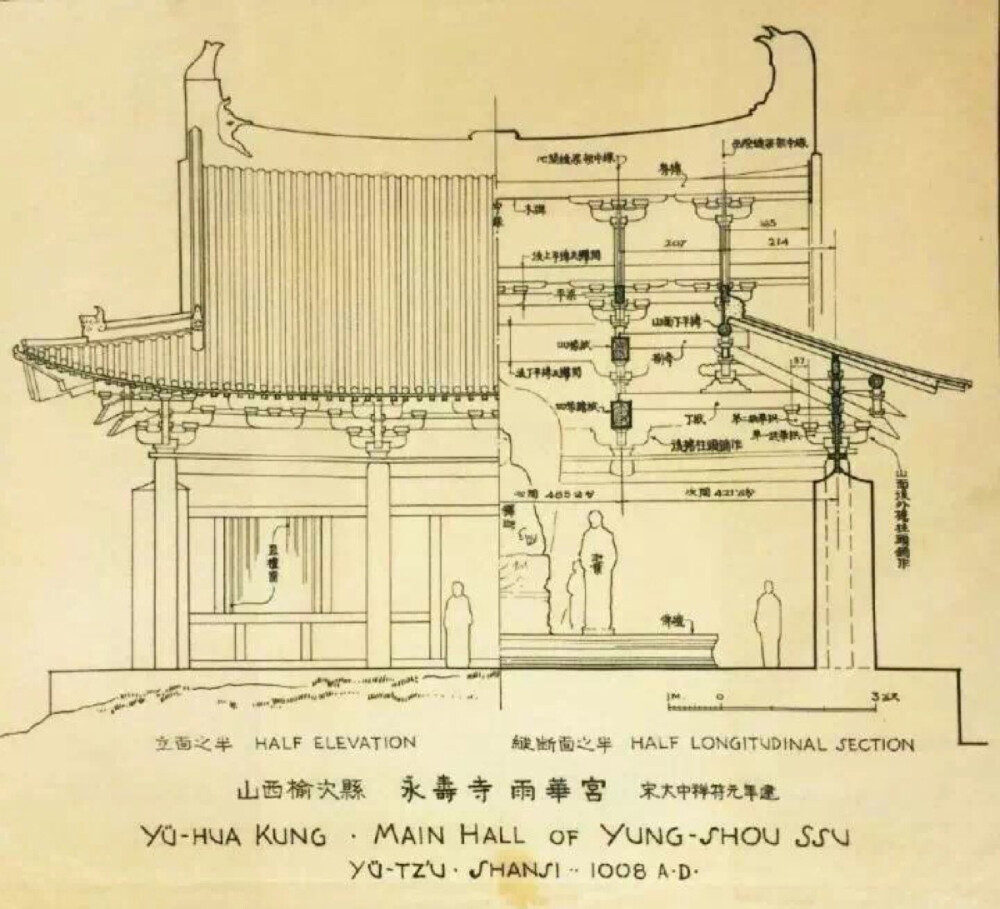 梁思成古建筑手稿