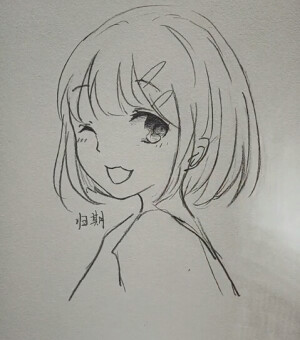 头像 铅笔   女头
