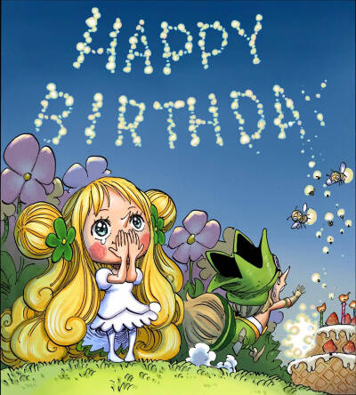 海贼王 【扉页】 萤火虫在天空中摆出“HAPPY BIRTHDAY”为曼雪莉公主庆祝生日