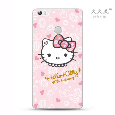 小米max手机壳浮雕透明软硅胶max2保护套粉红HelloKitty可爱卡通