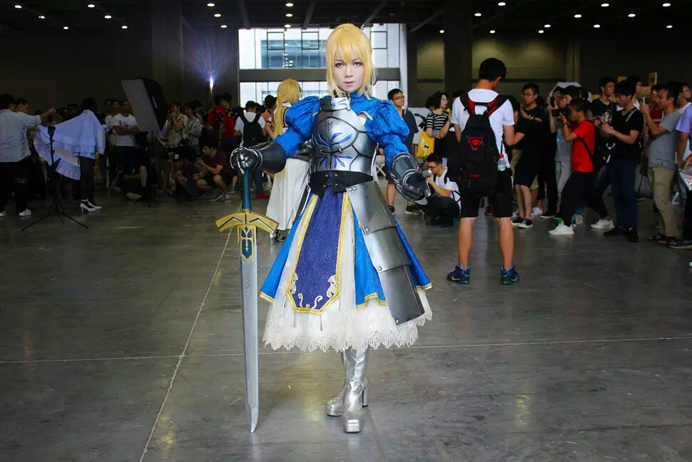 Fate/GrandOrder FGO 阿尔托莉雅 吾王 Saber 蓝战 COSPLAY服