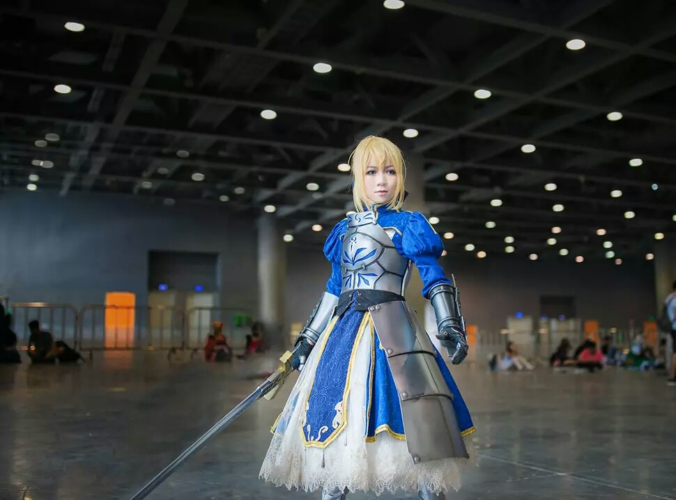 Fate/GrandOrder FGO 阿尔托莉雅 吾王 Saber 蓝战 COSPLAY服