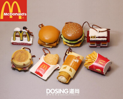 麦当劳McDonald's出品 仿真食品 食玩 汉堡 薯条 微缩模型挂件