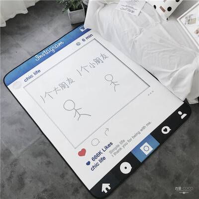 西里CoCo潮牌instagram同款拍照道具框北欧简约风地毯防滑地垫