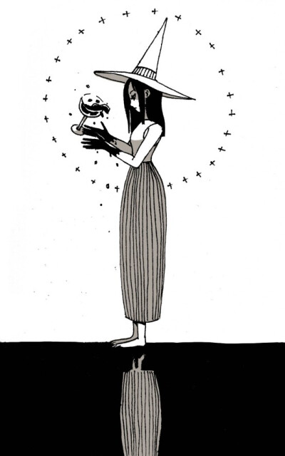 手绘 插画 壁纸 黑白 背景