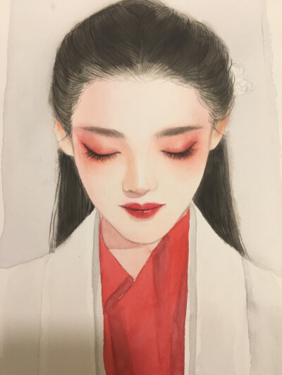 手绘古风白衣女子
画师：白岫