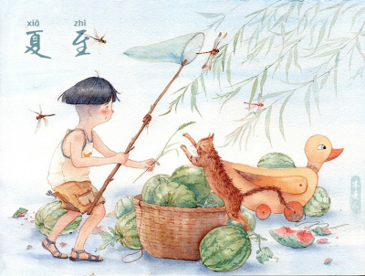 木壳人 • 水彩插画 「夏至」