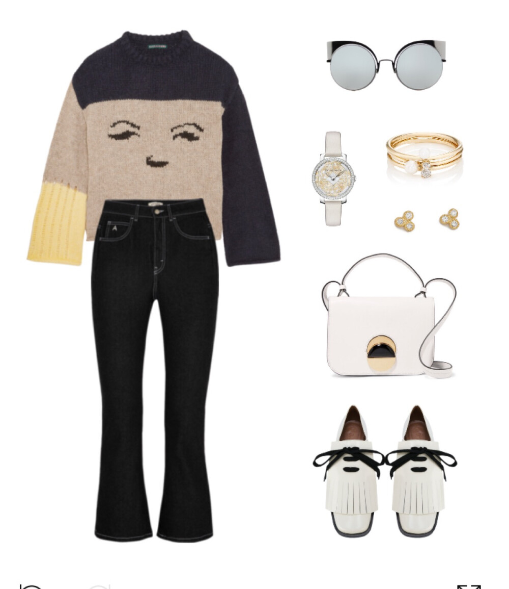 Alexachung sweater，Attico jeans，Marni loafers、bag，Fendi sunglasses，Loren Stewart ring，Jacquie Aiche earrings，Chaumet watch#798