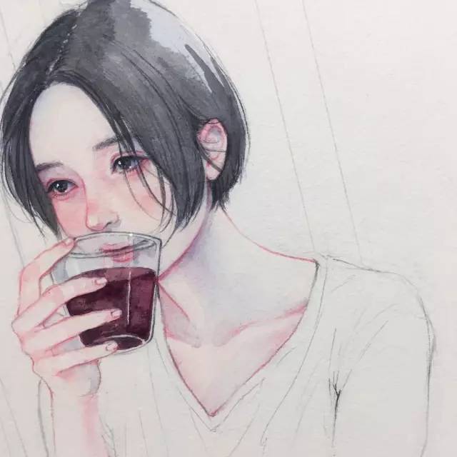 半插画，色彩绘制。