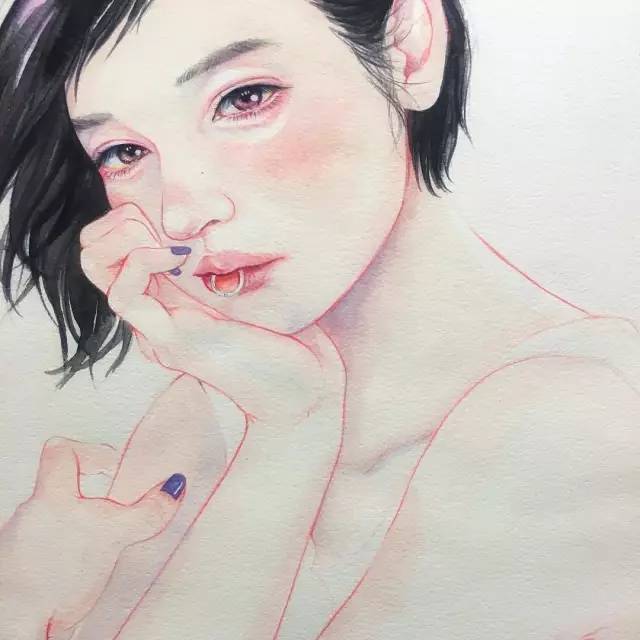 半插画，色彩绘制。