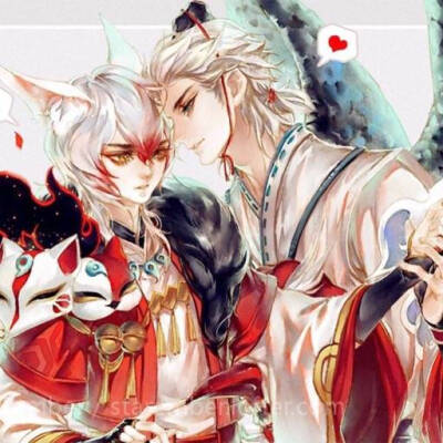 美呆了＃阴阳师＃大天狗x狐妖＃