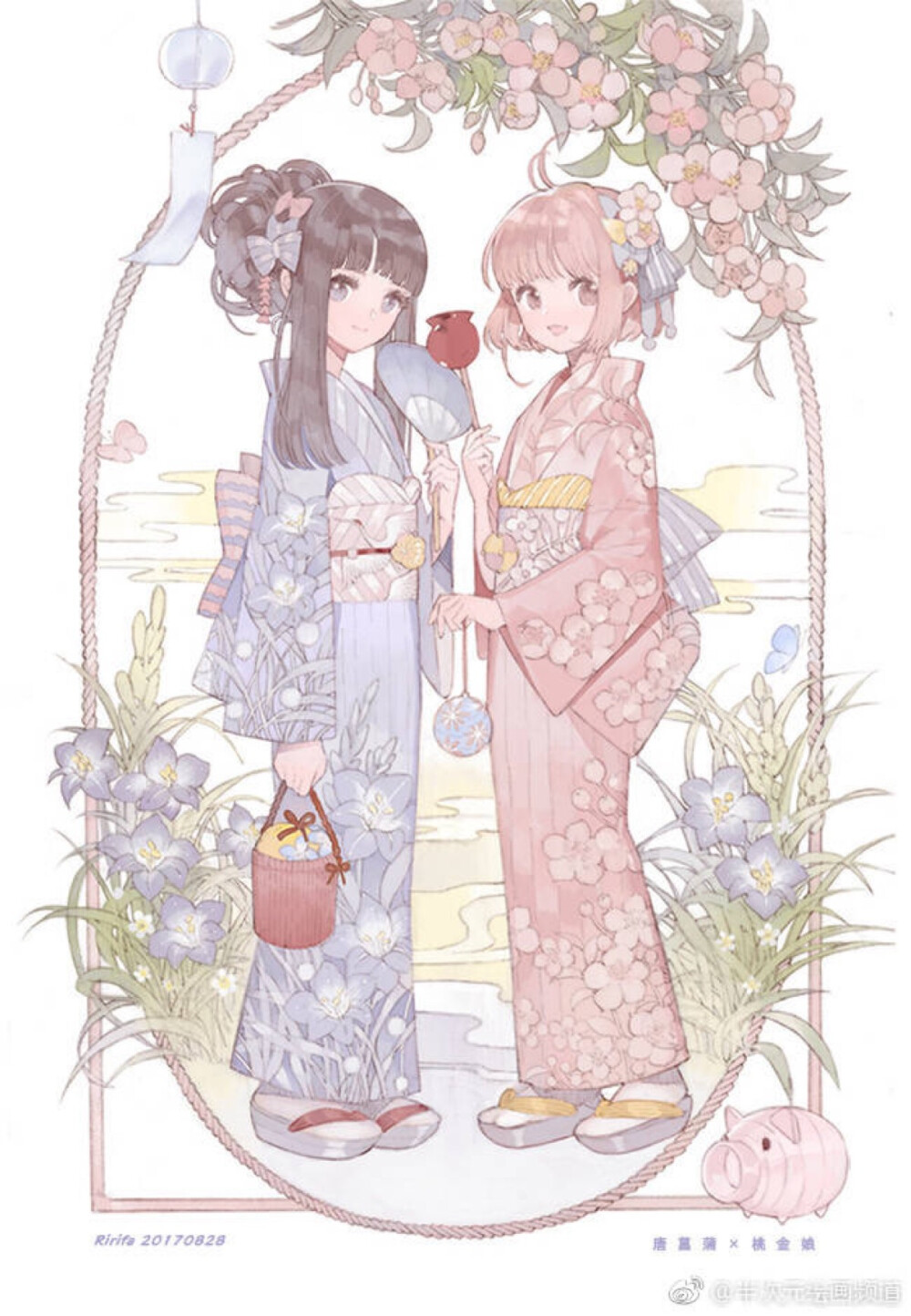 微博@老浮RIRIFA 插画 头像 壁纸 少女