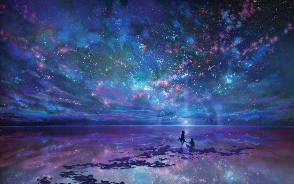 You and me with beautiful star sky