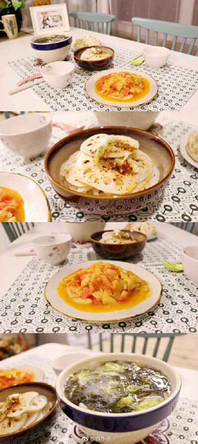 ⋆˖୨୧ 两人食 ୨୧˖⋆
呛莲藕 西红柿炒西葫芦
小白菜紫菜粉丝汤
生理期结束本来想风风火火的做几个菜
结果切莲藕的时候切到了手 噢 痛[允悲]
只能放弃其他的菜了 简单做做吃吧
# 小性子食事笔…